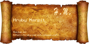 Hruby Margit névjegykártya